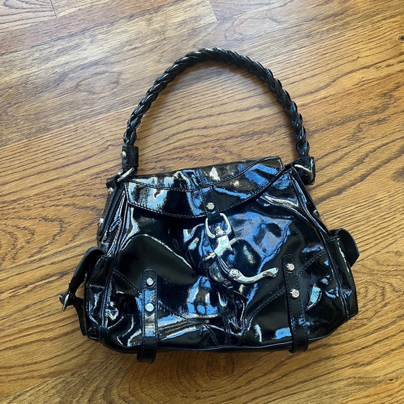 Francesco Biasia Handbags - Francesco Biasa Black Patent Leather Handbag